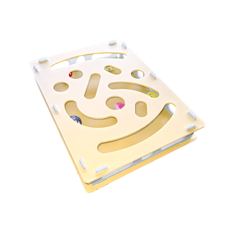 Juguetes básicos para cama para gatos, casa para mascotas de un solo piso con tablero hueco ecológico, caseta para perros y gatos (azul)